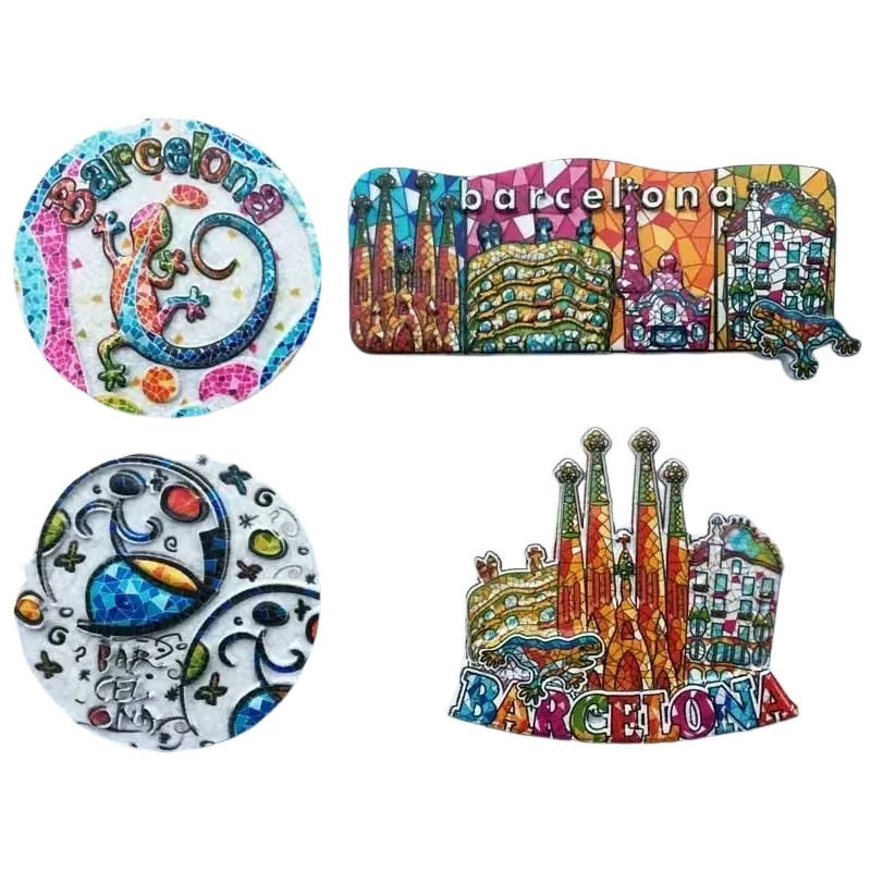 

Spain Mosaic Tourism Magnetic Barcelona Refrigerator Magnet for Fridge Decor
