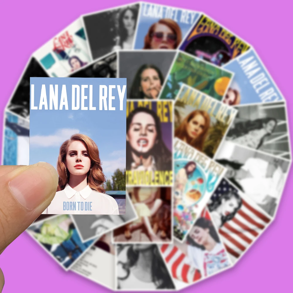 Lana del rey postersの防水ラップトップ,25個,ステッカー,スーツケース,アウトドア,冷蔵庫,おもちゃ,冷蔵庫用の防水ステッカー