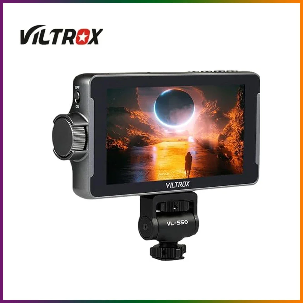 

VILTROX DC-550 Camera Video Monitor, 5.5 Inch 1200nits 4K in/Out Video Field Monitor Kit with Battery - On-Camera Monitor