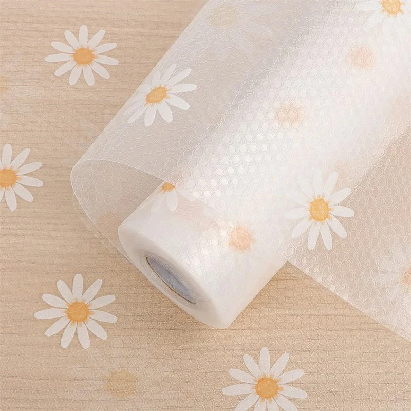 

1 Roll Shelf Liner For Kitchen Cabinets EVA Waterproof Fridge Pad Cupboard Mat Easy Placemats Non-Adhesive Drawer Liner