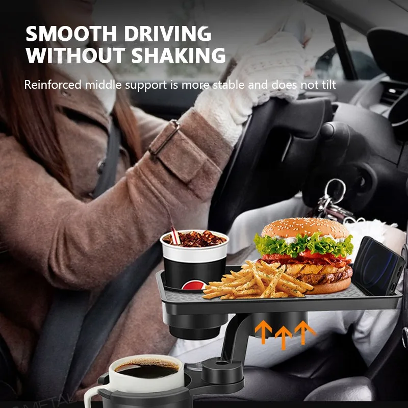

Car Cup Holder Dinner Plate Mobile Phone Bracket Water Cup Beverage Storage Detachable Adjustable Automobile Parts
