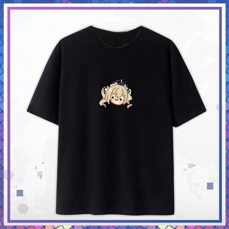 

Unisex t shirts Genshin Mondstadt Character Mini-Print T-Shirt Klee,Diluc Chibi Venti, & Razor Unisex Couple Short-Sleeve Tee