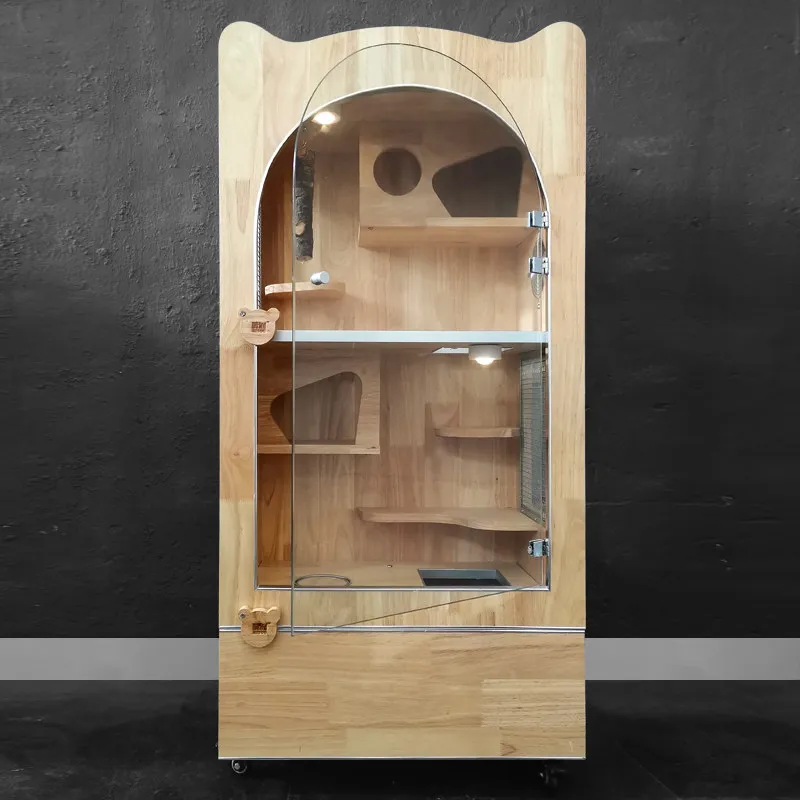 For Solid wood rubber wood ice nest cooling air conditioner special rabbit room anti-bite large cage, sold 4