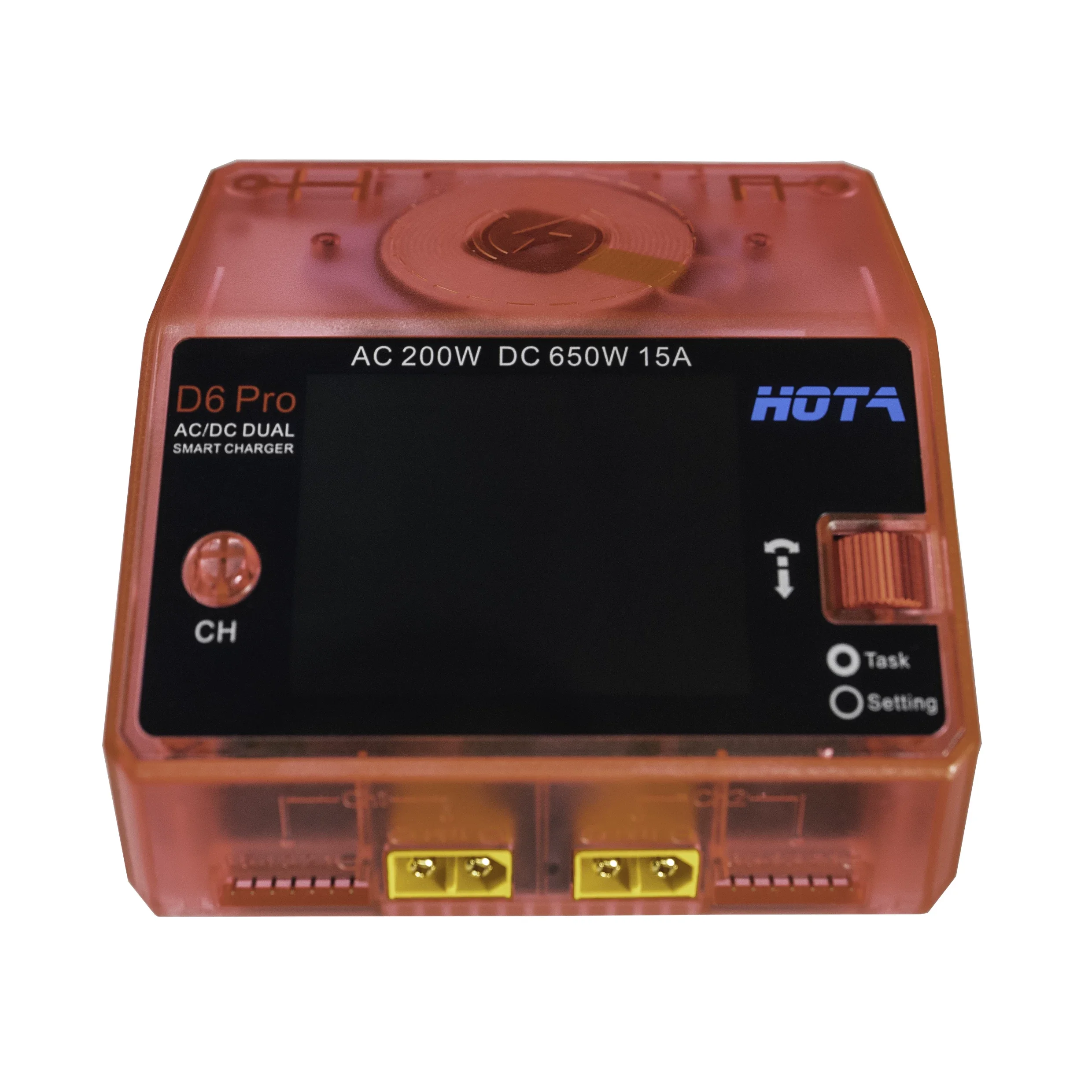 HOTA D6 Pro AC 200W DC 650W 15A*2 Dual Channel Lipo Oplader Ondersteuning Stroomverdeling 1-6S Batterijlader voor RC Modellen Onderdelen
