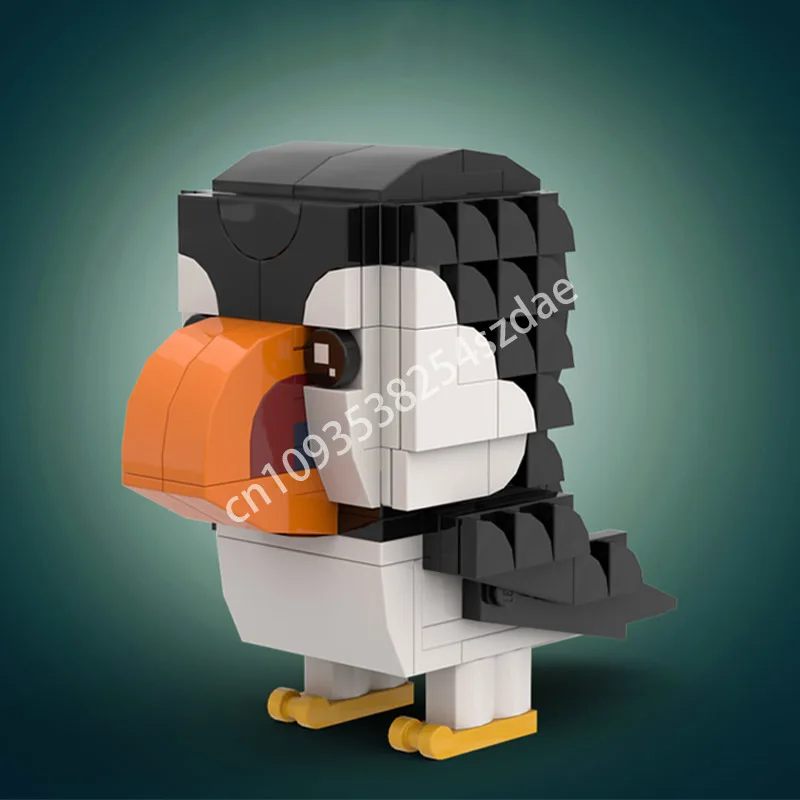 

164 шт. MOC Puffin Brickheadz строительные блоки для взрослых, строительные образовательные рождественские игрушки, подарок, детские пластиковые развивающие игрушки