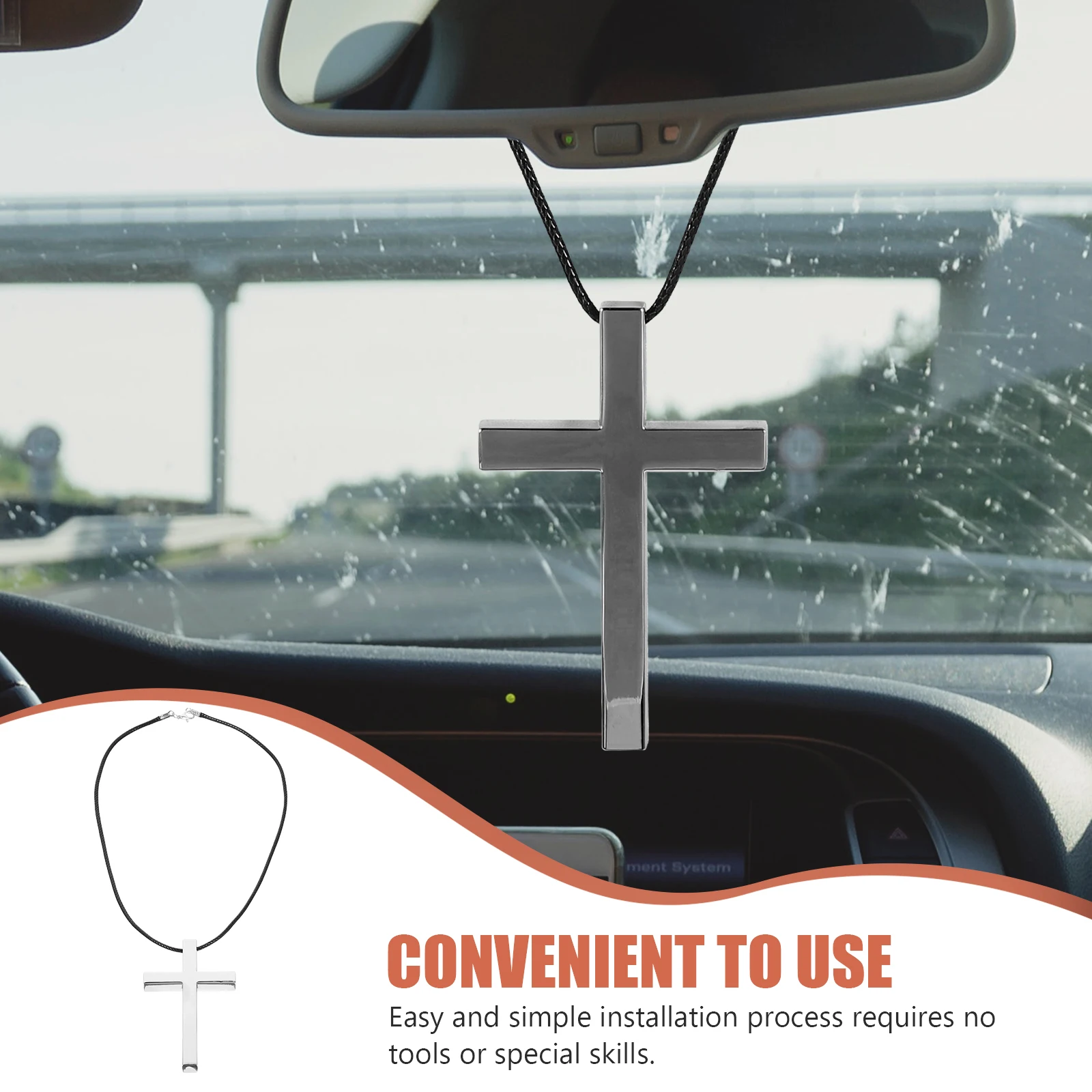 

Black Car Mirror Hanging Accessories Hanging nament Rear View Mirror Pendant Accessories Car Interior Decoration Supplies