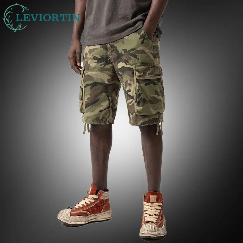 

Men's Summer Cargo Shorts Multi-Pocket Loose Fit Work Short Pants Lightweight Breathable Camouflage Outdoor Workwear Short Pants