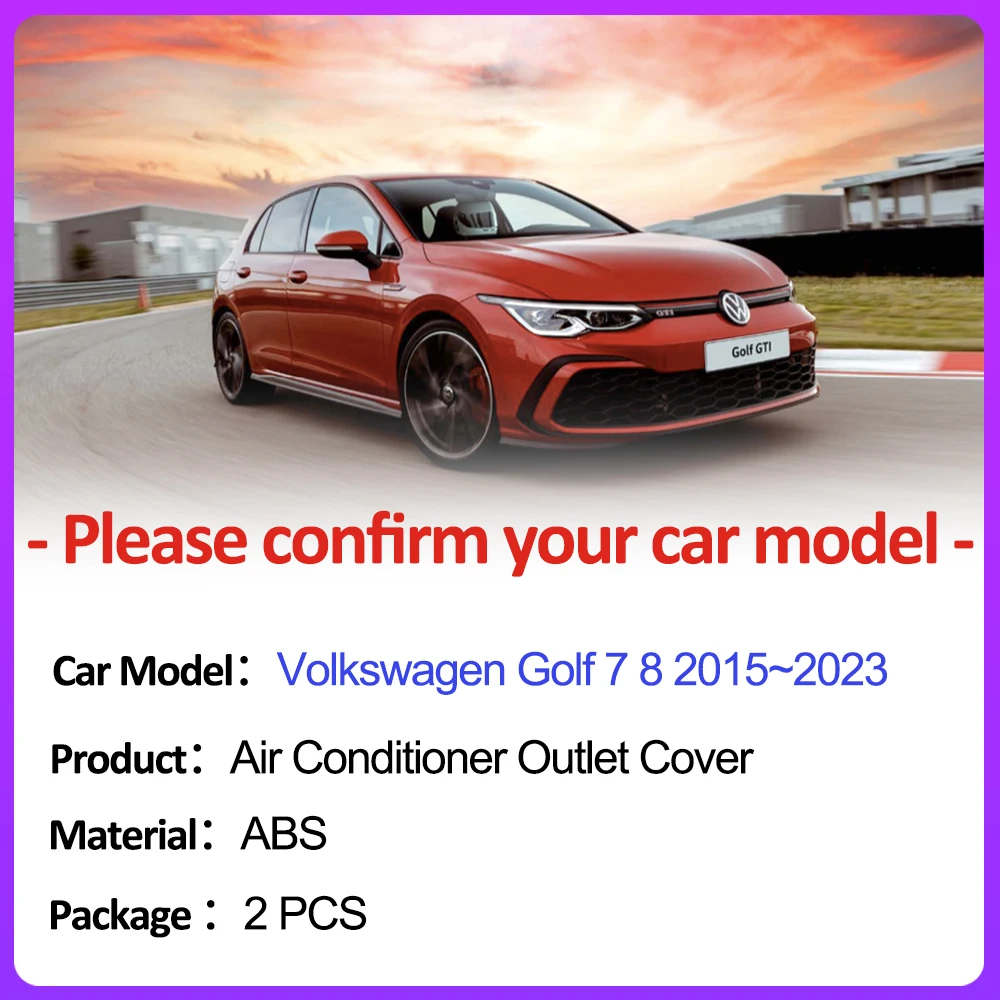 For Volkswagen VW Golf 7 8 MK7 MK8 2015~2023 2022 Air Outlet Covers Conditioner Vent Car Under Rear Seat Ventilation Accessories