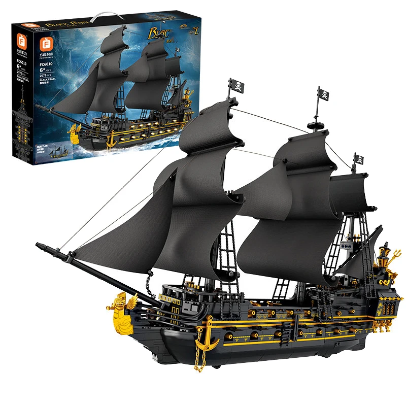 2076pcs MOC Creativity Pirate Ship Building Blocks Model Boat Bricks Assembling Toys for Boys Birthday Gift Set