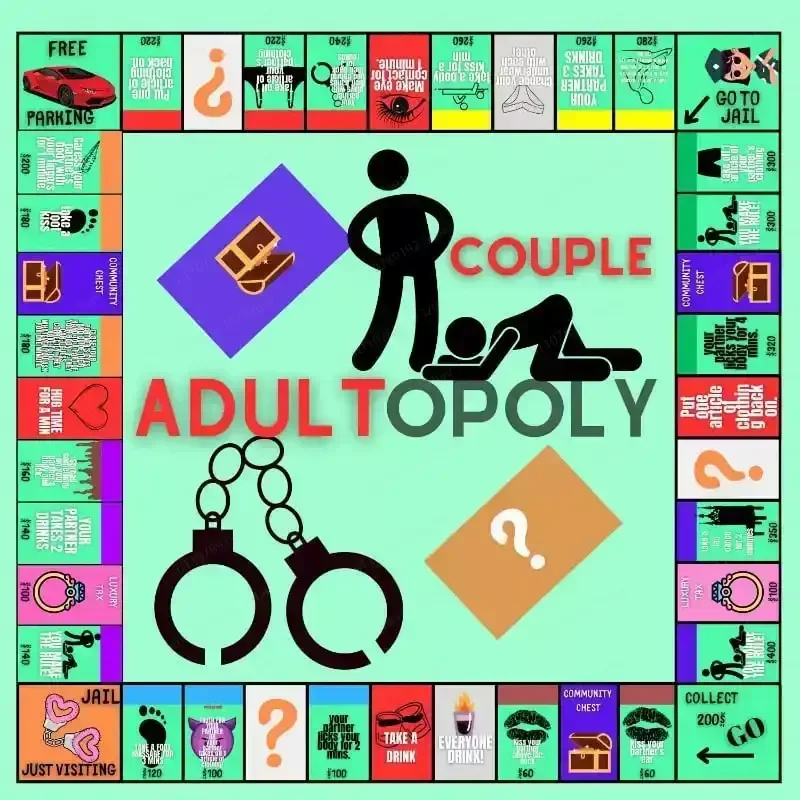 

Настольная игра Adultopoly для пар, игра для романтического вечера, забавная карточная игра для отношений, портативная игра для пар, подарки на День святого Валентина для него и для нее