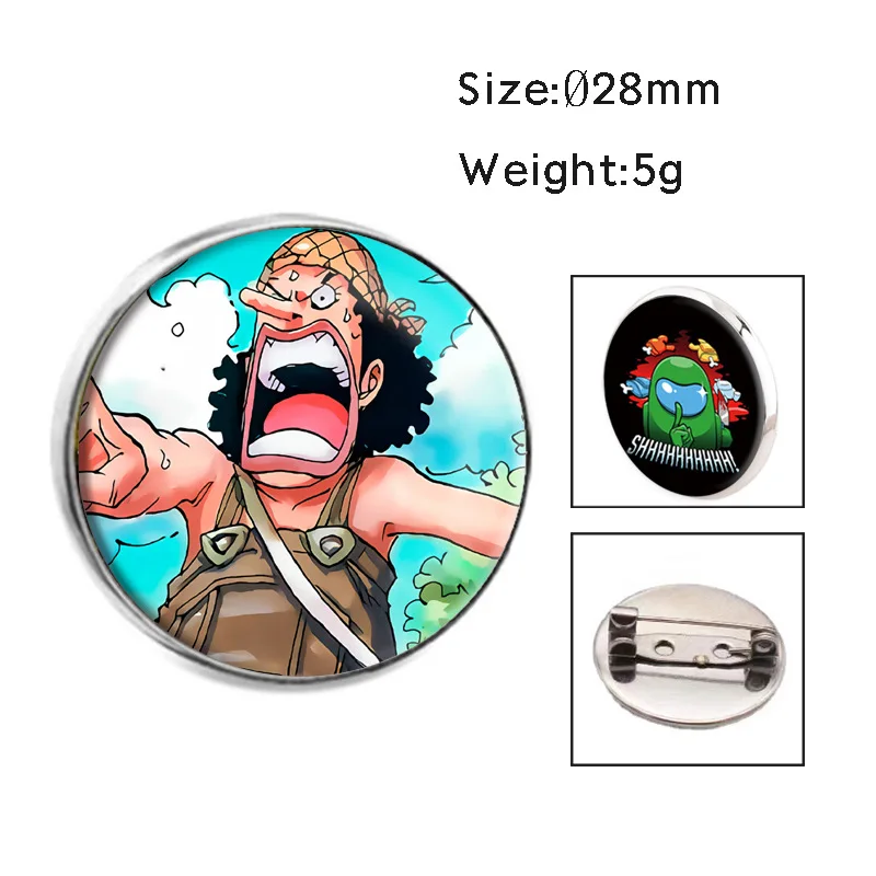 Wholesale One Piece Anime Badge Crystal Gem Brooch Pirate King Accessory Pendant Jewelry Pin Anime Merchandise Crystal Stone - view 5