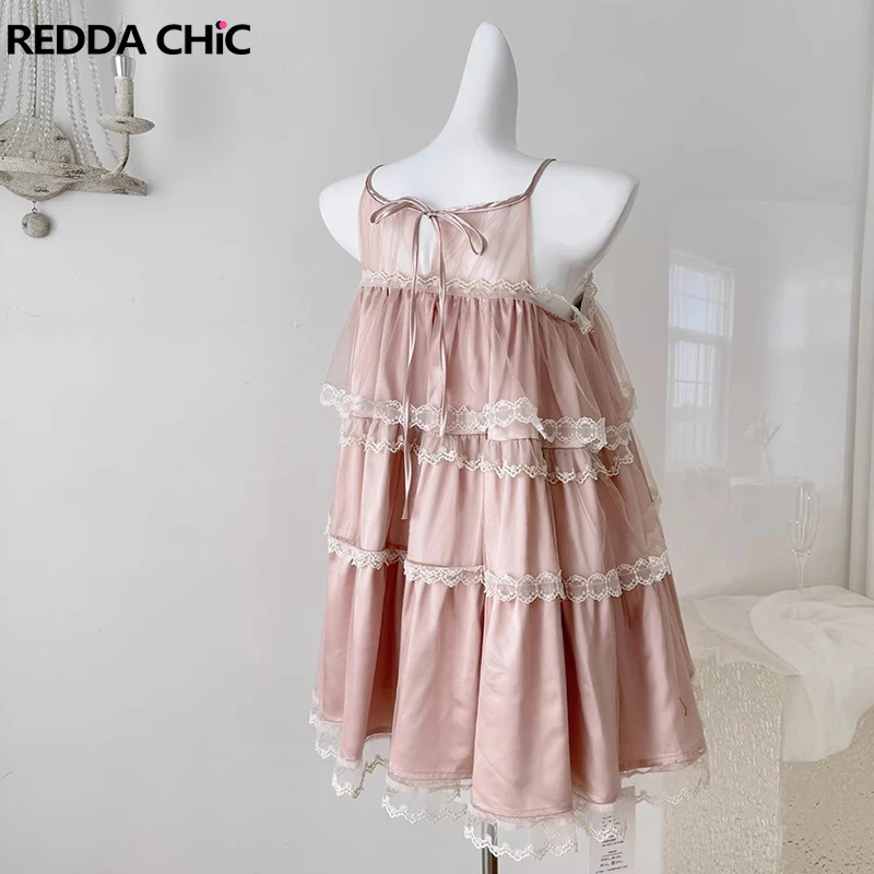 Reddachic feminino princesa em camadas plissado vestido de festa ponto renda sem mangas inchado a linha babydoll mini saia formal roupas de verão