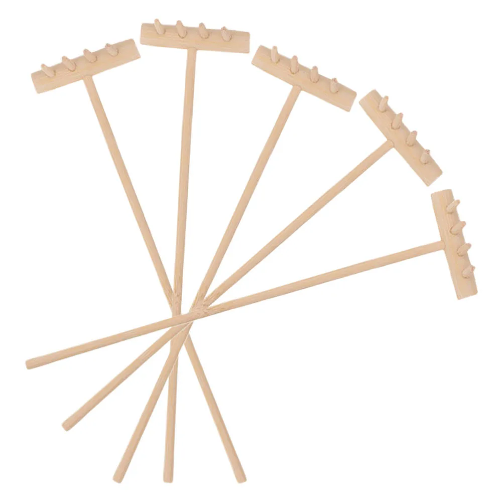 5 قطع من أدوات أشعل النار الصغيرة لتزيين الرمل، ملحقات زن لسطح المكتب، مشط صندوق الرمل، مجموعة مكابس الحديقة المصغرة، طاولة الرمل