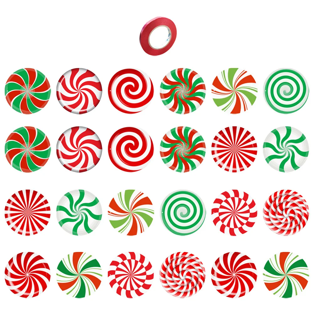 

24 Sheets Christmas Candies Lollipop Hanging Ornaments Xmas Tree Decoration Candy Pendant Christmas Tree Hanging Ornament