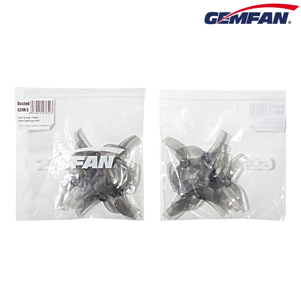 8 أزواج/12 أزواج Gemfan 63 مللي متر الدعائم الأنبوبية PC 3-Blade المروحة CW CCW لمحرك 1105-1108 Cinewhoop RC FPV سباق بدون طيار #6