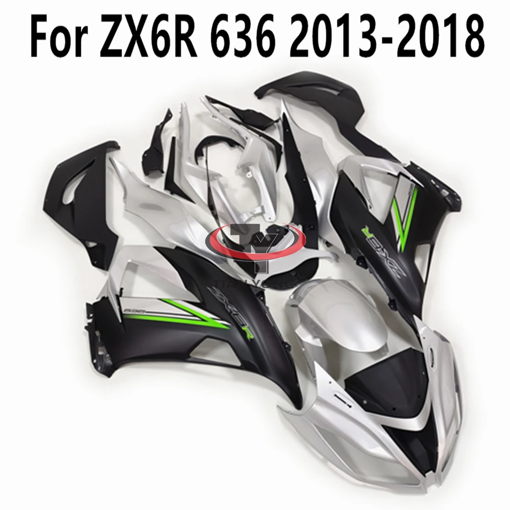 

Bodywork Cowling For Kawasaki ZX6R ZX 6R 636 2013-2014-2015-2016-2017-2018 Green Black Matte Glossy Print Full Fairing Kit