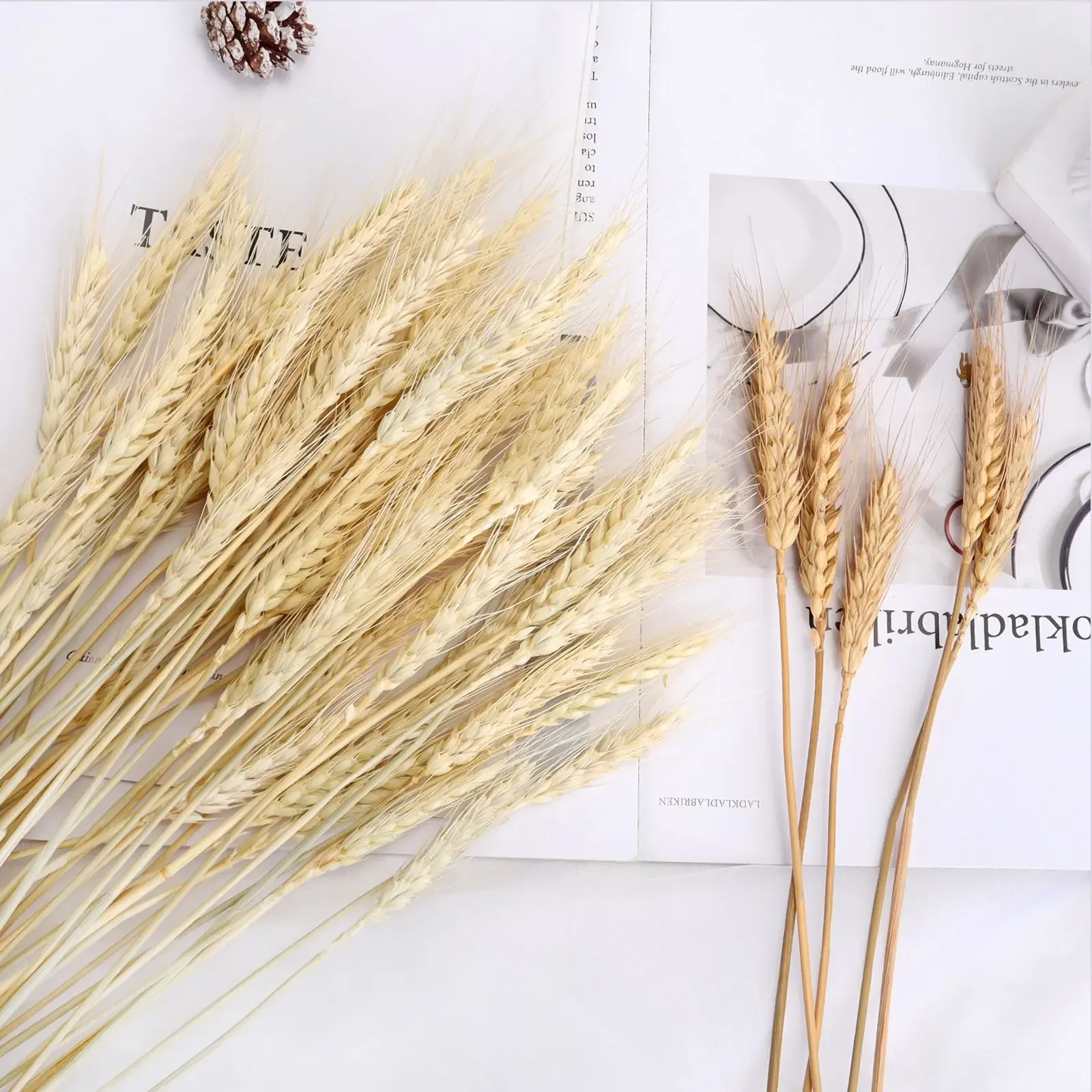 Dried Wheat Ear Artificial Flower Natural Wheat Pampas Grass Home Decoration Table Wedding Decoration DIY Eternal Flower Bouquet