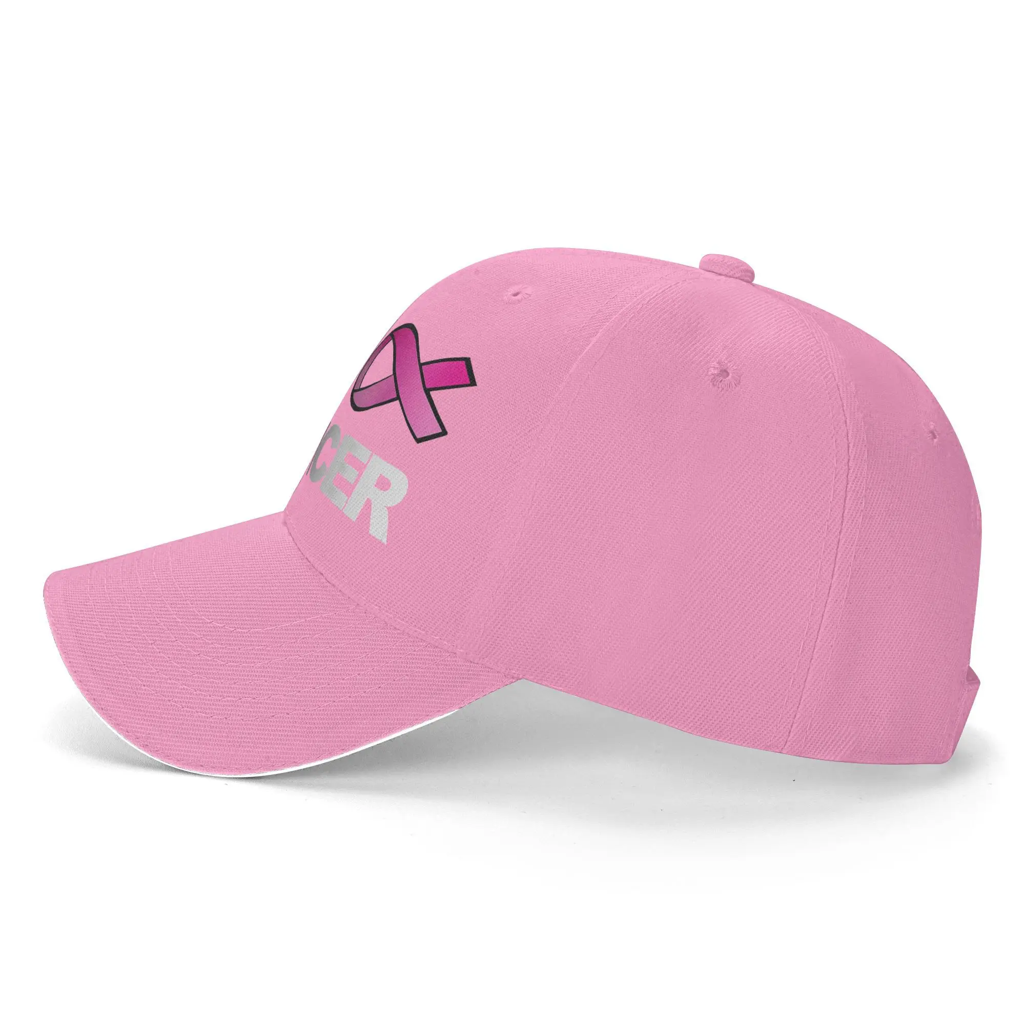For Cancer for Breast Cancer Awareness Sandwich Hat Men Women Baseball Caps  Hat Breathable Polyester Golf Hats Summer Hat