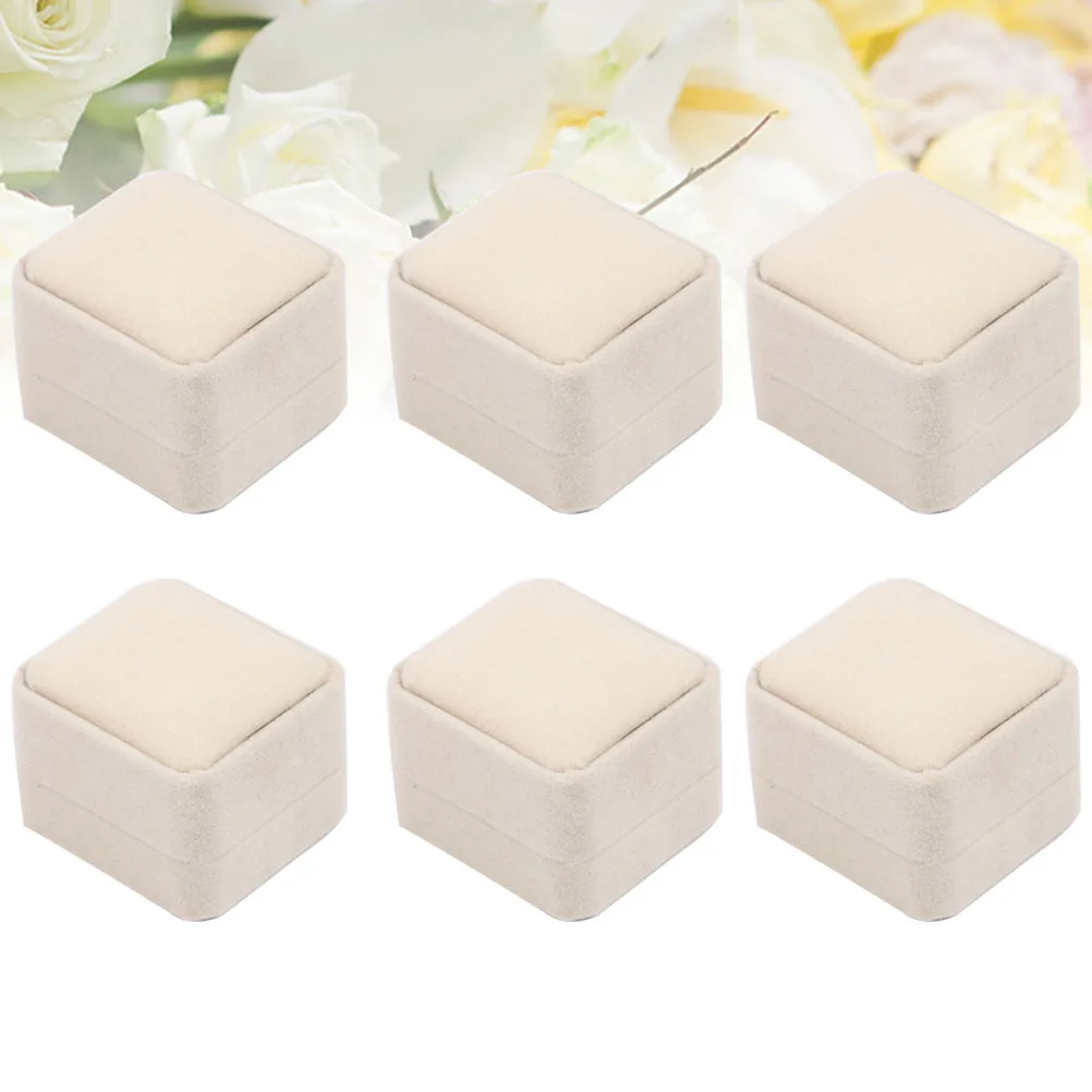 

6 шт. фланелевые шкатулки для драгоценностей, уникальный модный органайзер для колец, элегантный витрина для серег, шпилек, ожерелья, упаковка для хранения