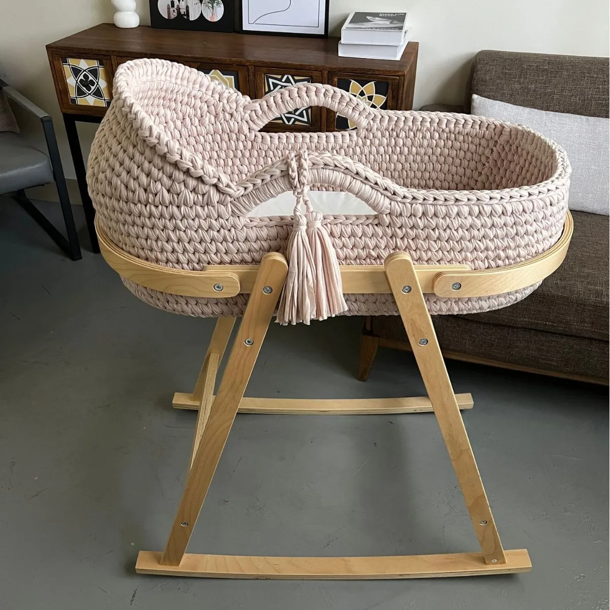 HYS single layer crib hand crochet Moses basket cloth line crochet