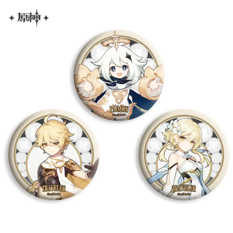 

[Genuine] Genshin Impact miHoYo Original Authentic Traveler Theme Series Badge Paimon Lumine Aethergoods in stock