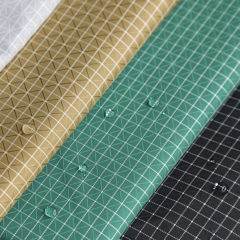 

210D Waterproof Plaid Fabric UHMWPE Blended Nylon Material Ultra Light Gridstop for Outdoor Backpack Tent Costume DIY 90x150cm
