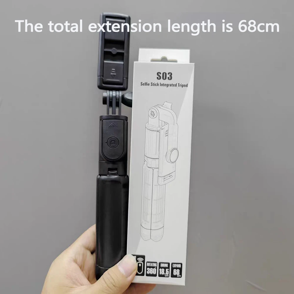 

S03 68 см штатив для селфи-палки, штатив с дистанционным управлением Bluetooth, штатив для мобильного телефона IPhone, Tiktok Gimbal, беспроводной мобильный телефон