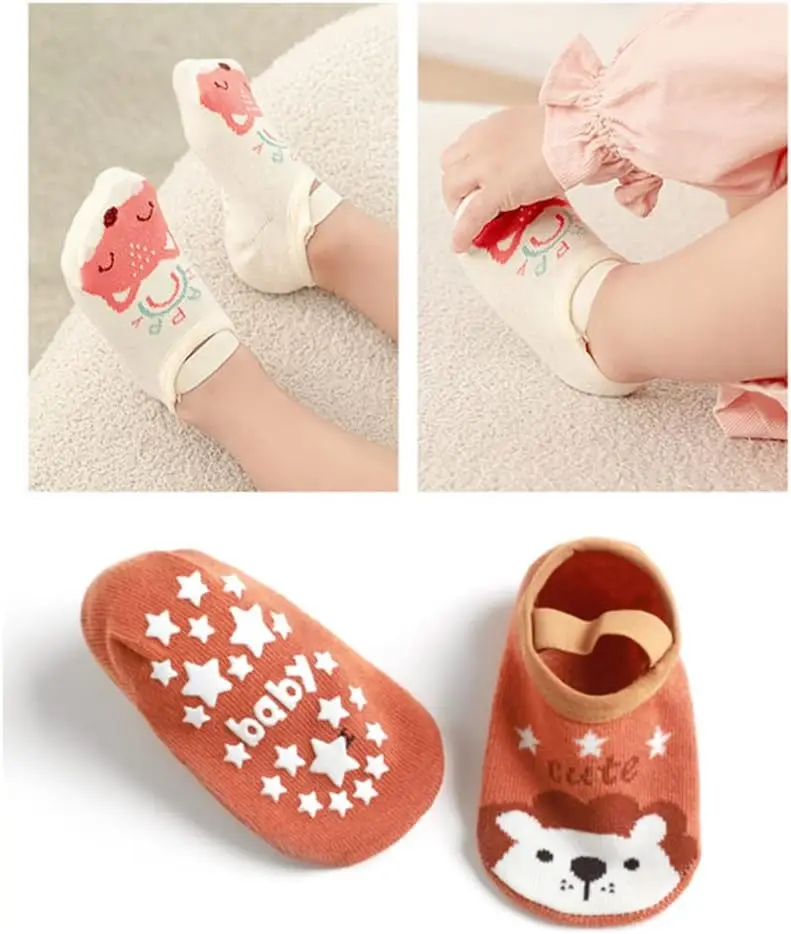 Kids Non-slip Socks Sweet Baby Toddler Non-skid Socks Little Girls Cute Cartoon Floor Socks