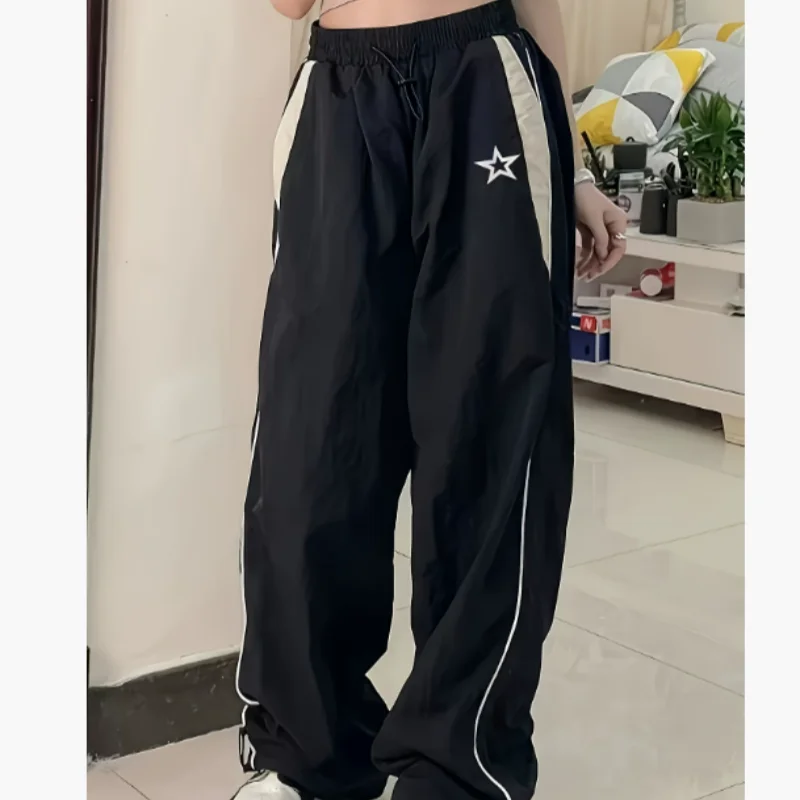Retro Casual Pants Female Xia Harajuku Street Hip-hop Loose High Waist Sweatpants