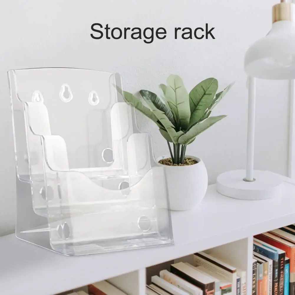 Acrylic Brochure Holder 3-Tier Magazine Booklet Display Stand with Removable Divider Wall Mount Countertop Clear Flyer Holder