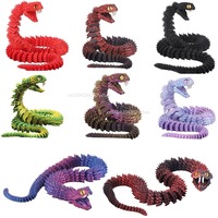 3D Printed Snake Teeth Retractable Figurines Animal Model Fidget Toys Desktop Snake Collectibles Home Desk Decor Adult Kid Gifts