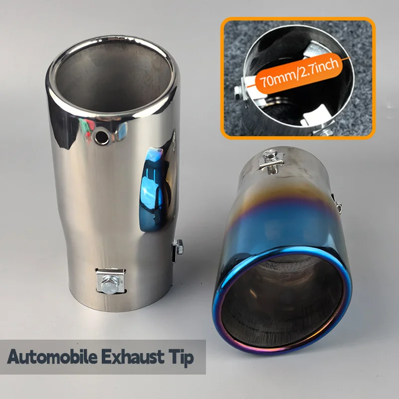 Universal Car Rear Round Exhaust Pipe Tail Muffler Tip Chrome Stainless Steel Automobile Muffler Tip Replacement For Auto Acce