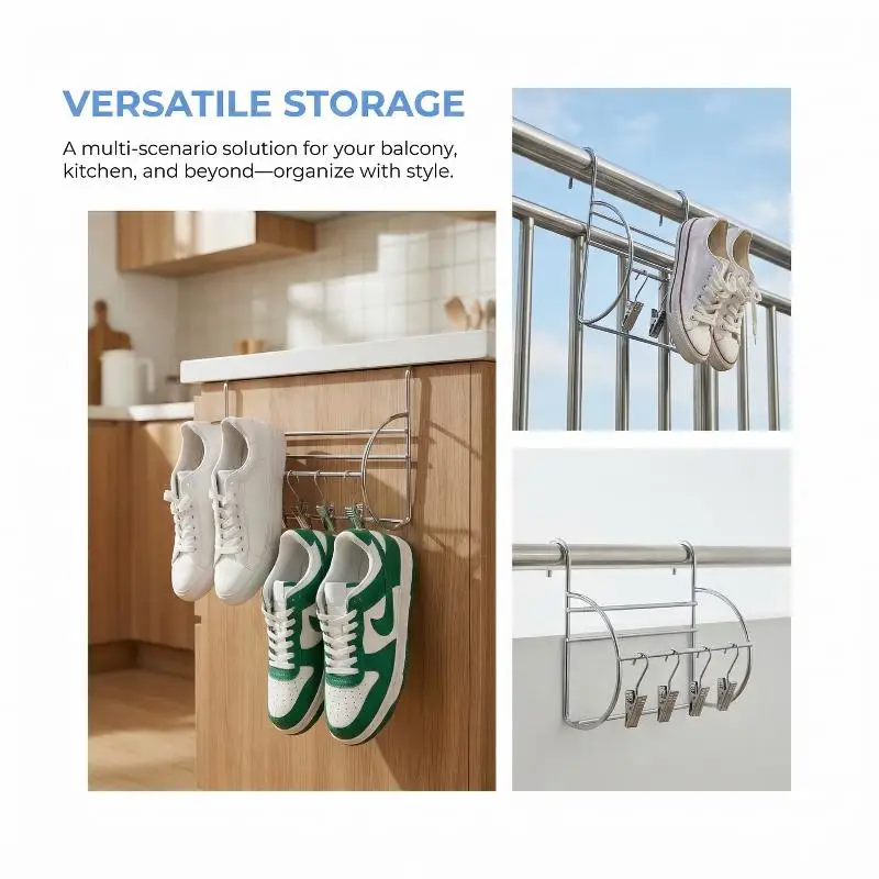 2pcs Shoe Rack For Drying Multifunctional Shoes Dryer Hooks Space Saving Drying Shoe Storage Organizer Shelf