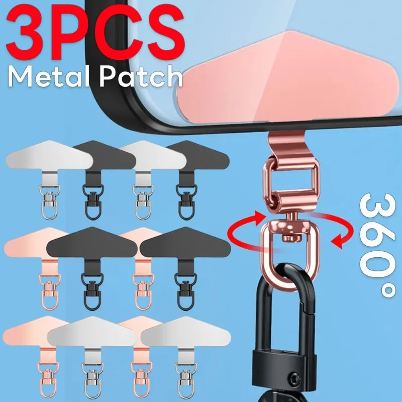 

360 ° Вращающийся металлический стальной трос для телефона, ремешок для сотового телефона, патч-прокладка, универсальный ремешок для мобильного телефона, предохранительный соединитель