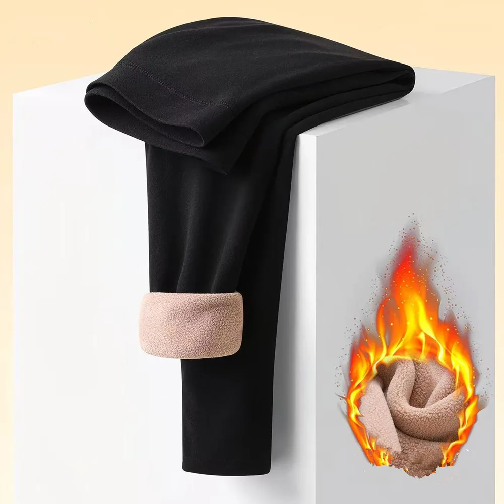 Men Fleece Lined Thermal Underwear Pants Heavyweight Warm Long Johns Trousers Stretch Elastic Waist Winter Black Plus Size 8XL
