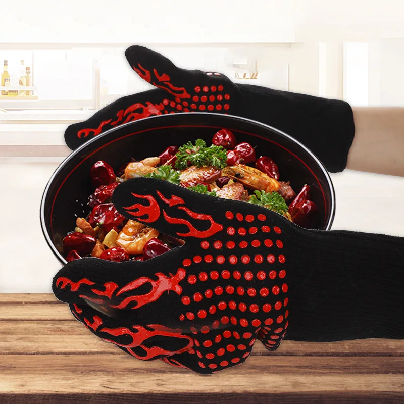 Barbecue Guanti In Silicone Resistente Al Calore Guanto Da Cucina A Microonde Guanti Da Forno 500 800 Gradi A Prova di Fuoco E Non-Slip Barbecue