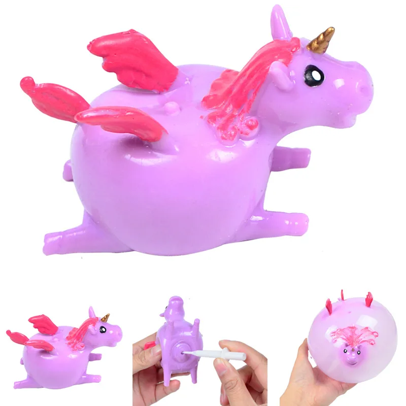 

2Pcs Creative TPR Blowable Animal Bobble Ball Toy Novelty Cartoon Cute Unicorn Inflatable Ball Toys Kids Decompression Toys