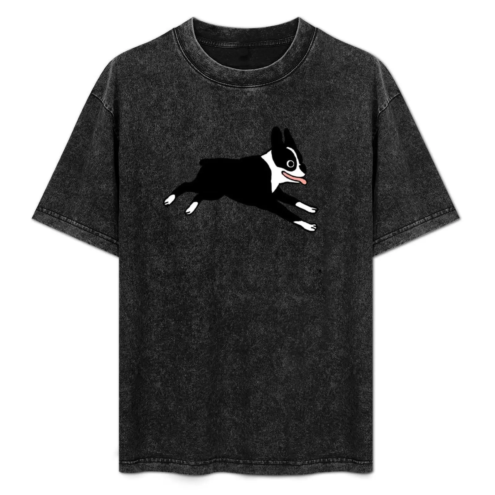 

Jumping Boston Terrier Cartoon Dog T-Shirt man t shirt Man t-shirt vintage t shirt men