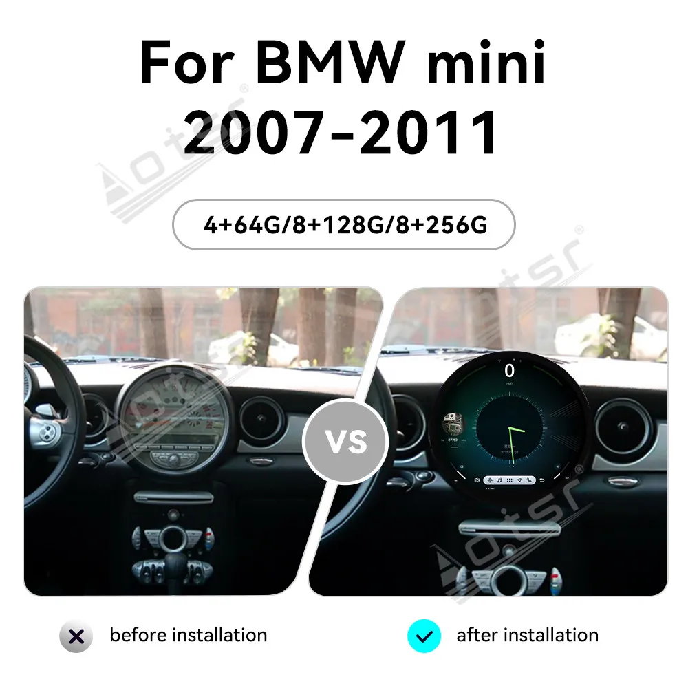 

11,7-дюймовый автомобильный радиоприемник Android 14 для BMW MINI 2007-2011, автомобильный мультимедийный стереоплеер, GPS-навигация, Carplay Unit, 4G DSP Ai HD-экран