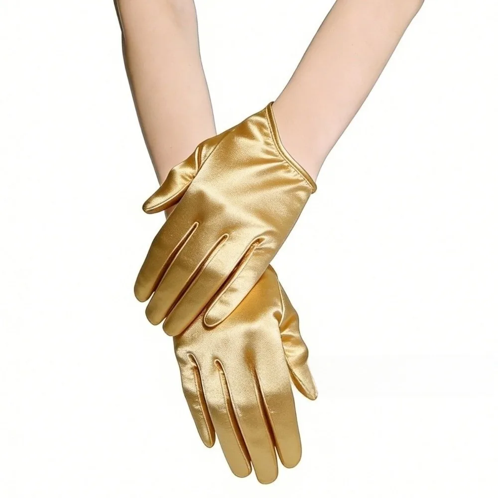 Anti-Slip Halloween Half Palm Gloves Shock Absorption Palm Guard Dance Mittens Breathable Short Style Dance Performance Gloves