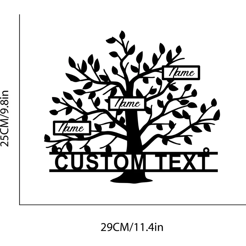 Custom Metal Wall Art Masterpiece Tree of Life Sign Personalize with Family Last Name,Perfect for Front Door & Special Occasions