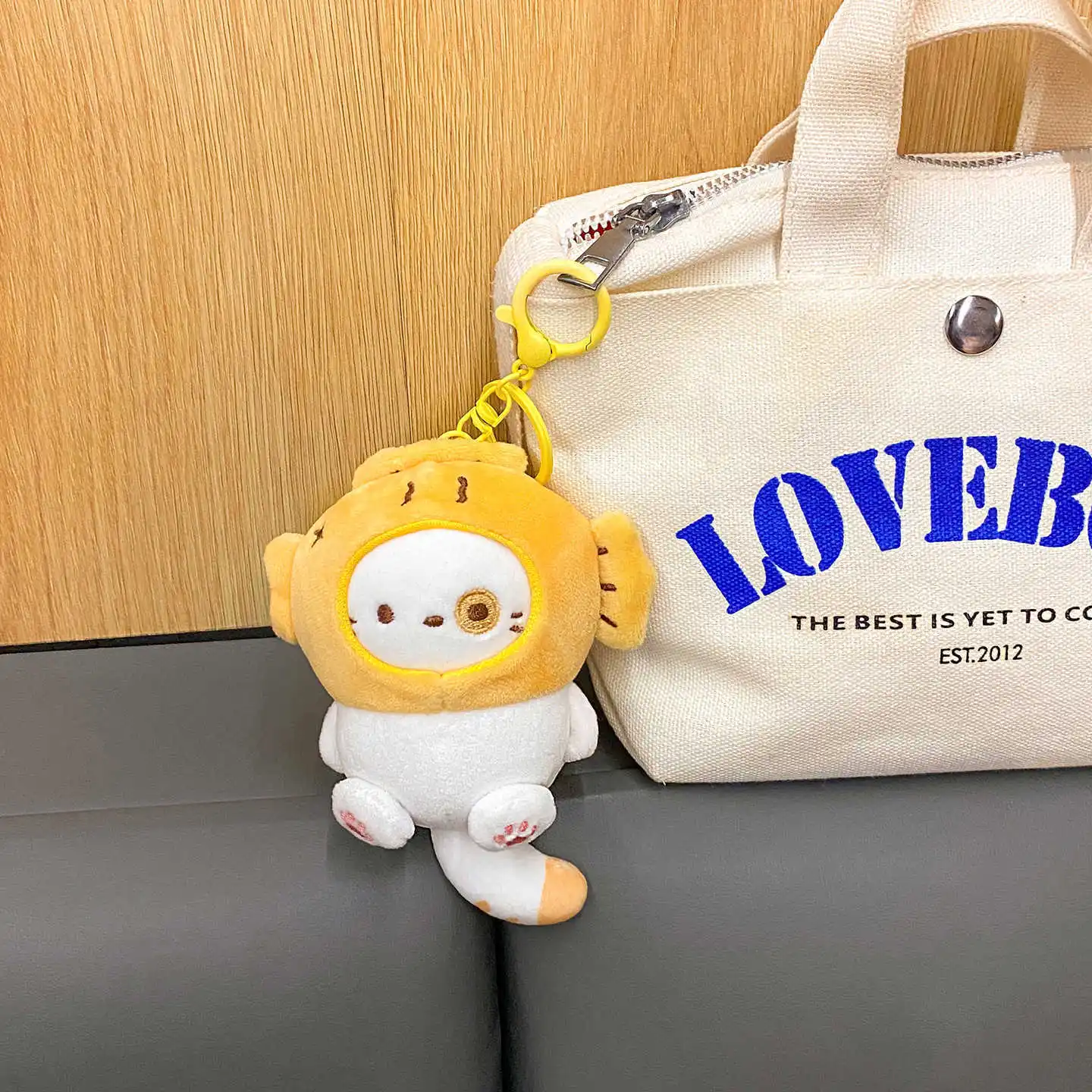 Japanse stijl hoofddeksels puppy pluche pop sleutelhanger speelgoed schattige cartoon bakken dieren puppy rugzak hanger sleutelhanger verjaardagscadeau