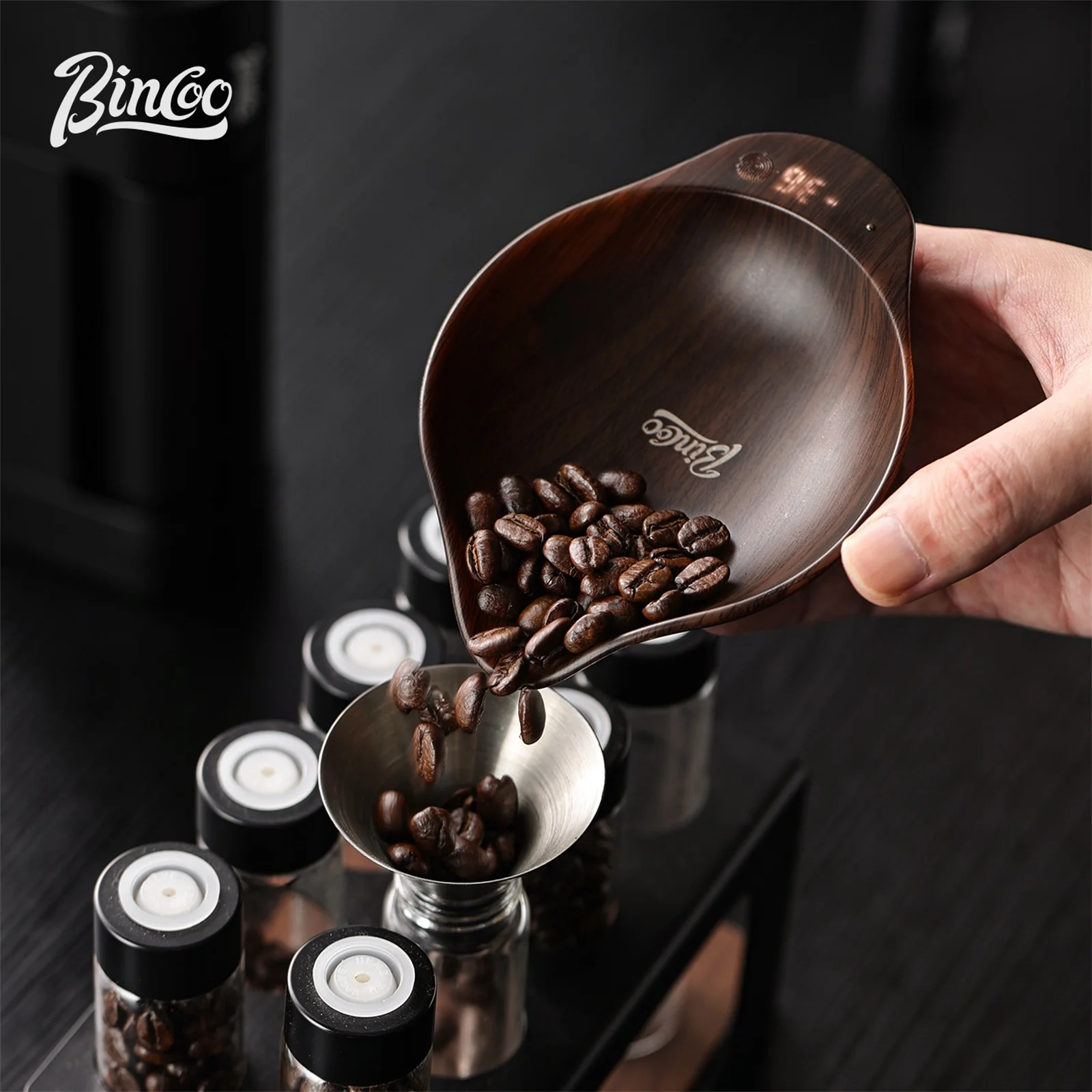 Bincoo Professional Coffee Scale Bean Tray Intelligent Electronic Scale Kitchen Scale 500G/0.1G Precise Weighting Rechargeable