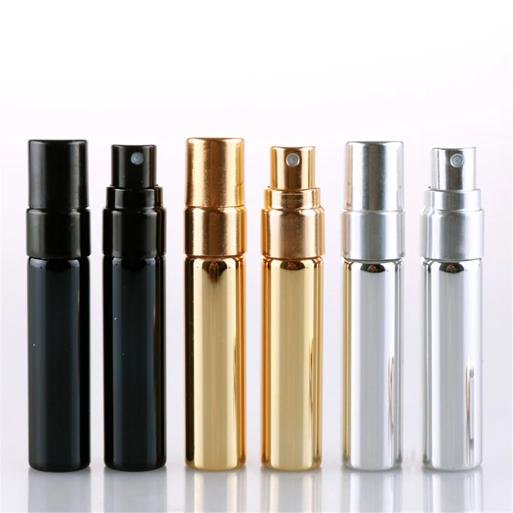 

5ml Portable Uv Glass Refillable Perfume Bottle With Aluminum Atomizer Spray Bottles Sample Empty Containers Cosmetics Storage