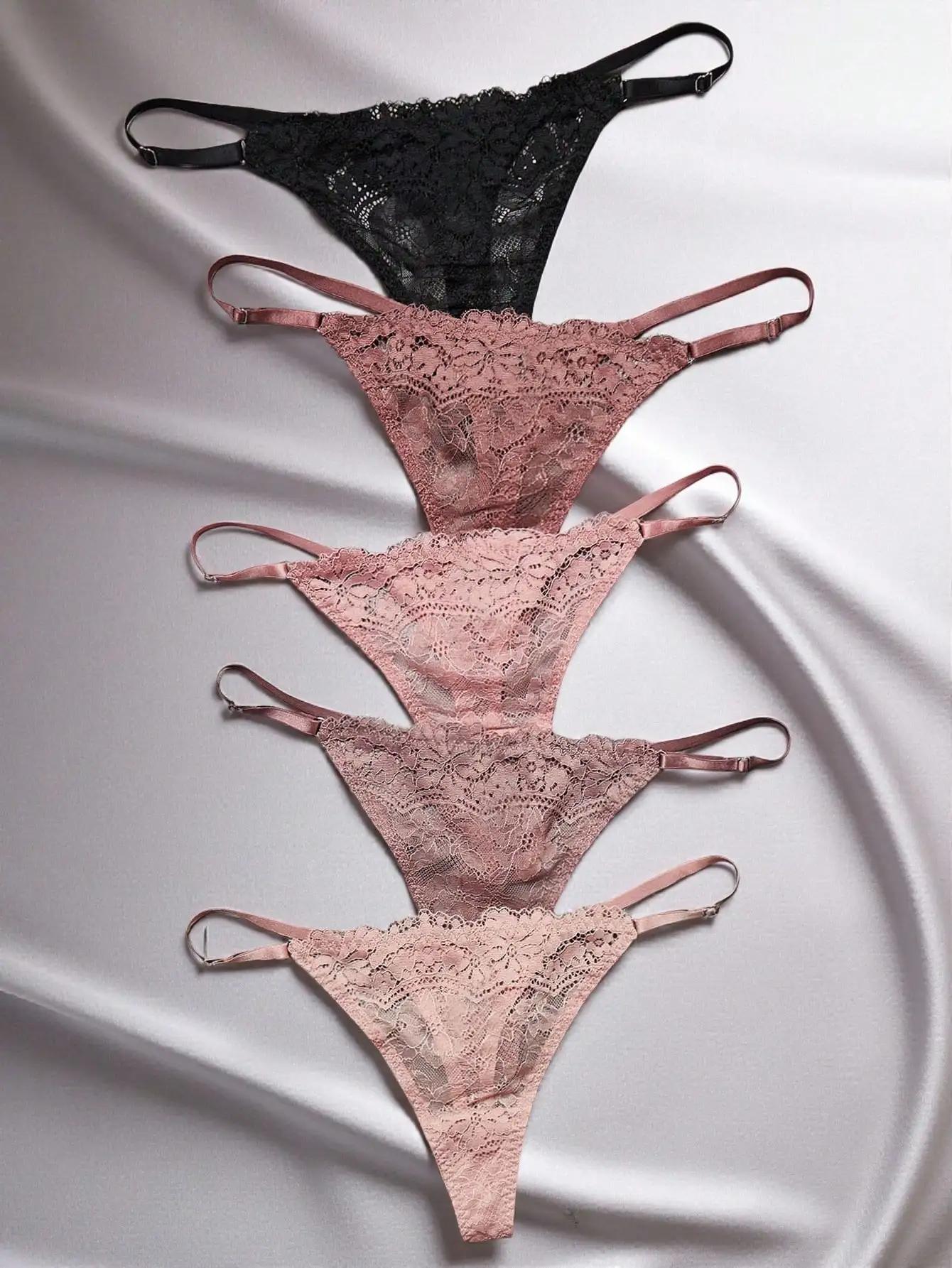 

5-Pack Floral Lace G-String Set for Women, Sexy Lingerie Underwear