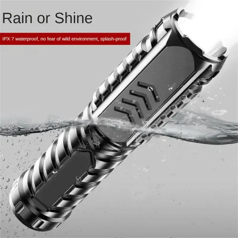 Portable Powerful LED Flashlight USB Rechargeable Long Range Tactical Torch Light Multifunction Outdoor Waterproof Camping Light