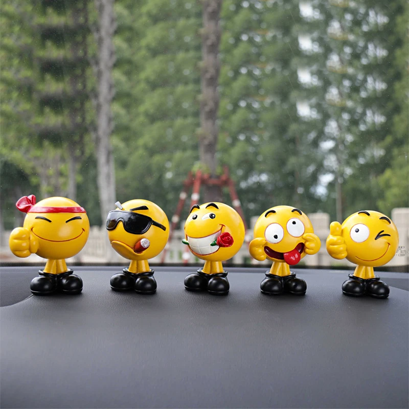 Car Interior Decoration Personality Shaking Head Doll Expression Chartered Car Center Console Car Decoration High-end Man