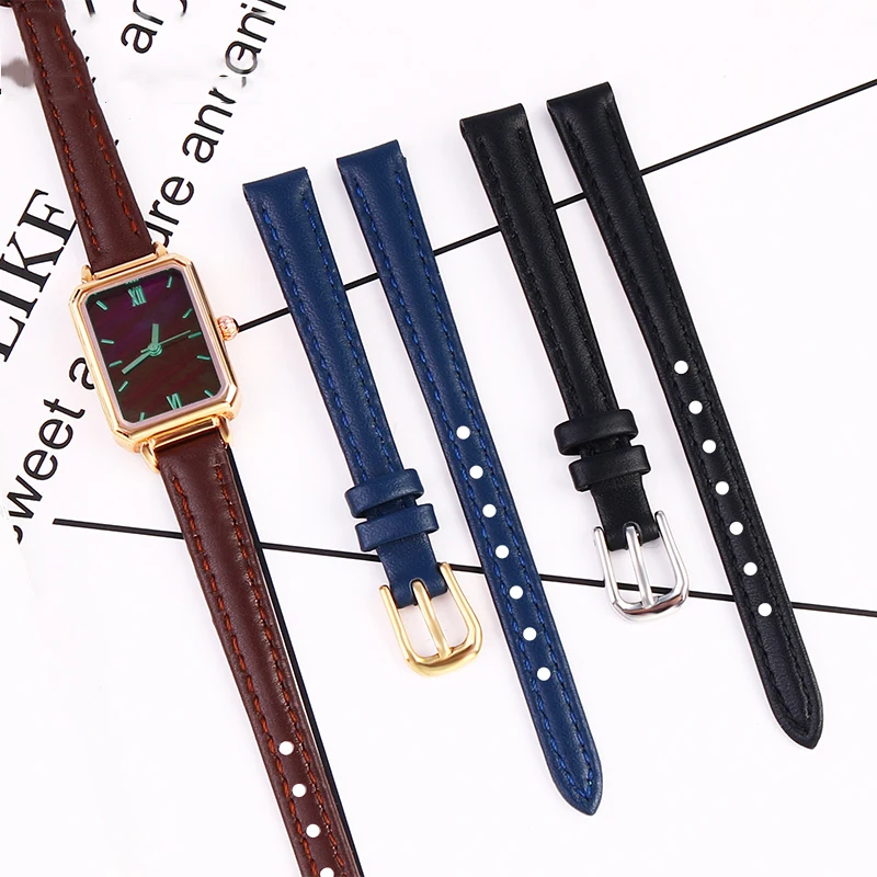 

Women's Small Leather Watch Band For Omega Longines Fashion Genuine Leather Watch Strap Bracelet 10mm 12mm 14mm 16mmAccessories