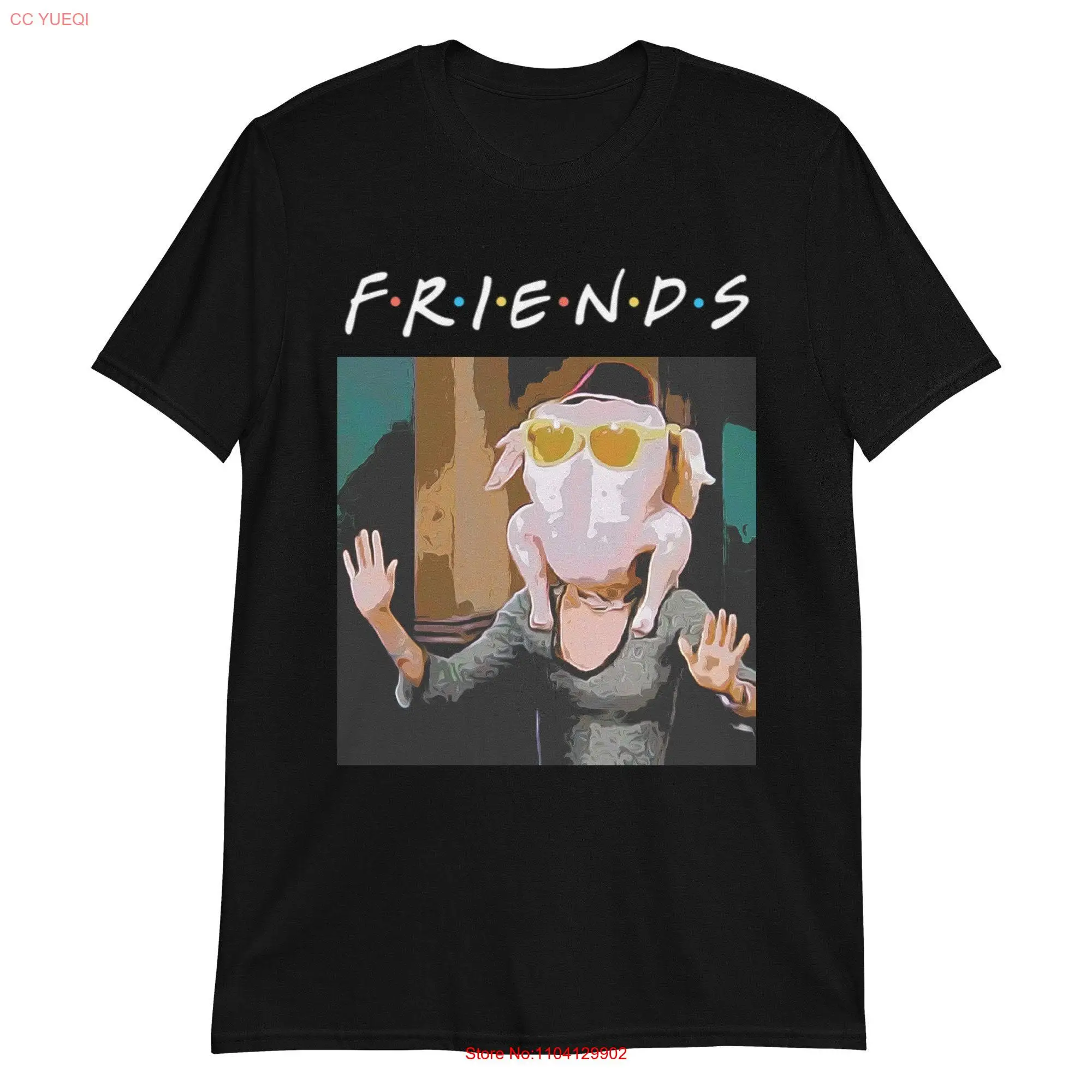 Friends  T Shirt PrinT Monica Geller Turkey Head Cartoon Style long or short sleeves