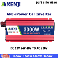 1000W 1600W 2200W 3000W Pure Sine Wave Inverter DC 12V 24V 48V To AC110V 220V Portable Power Supply Converter Car Solar Inverter